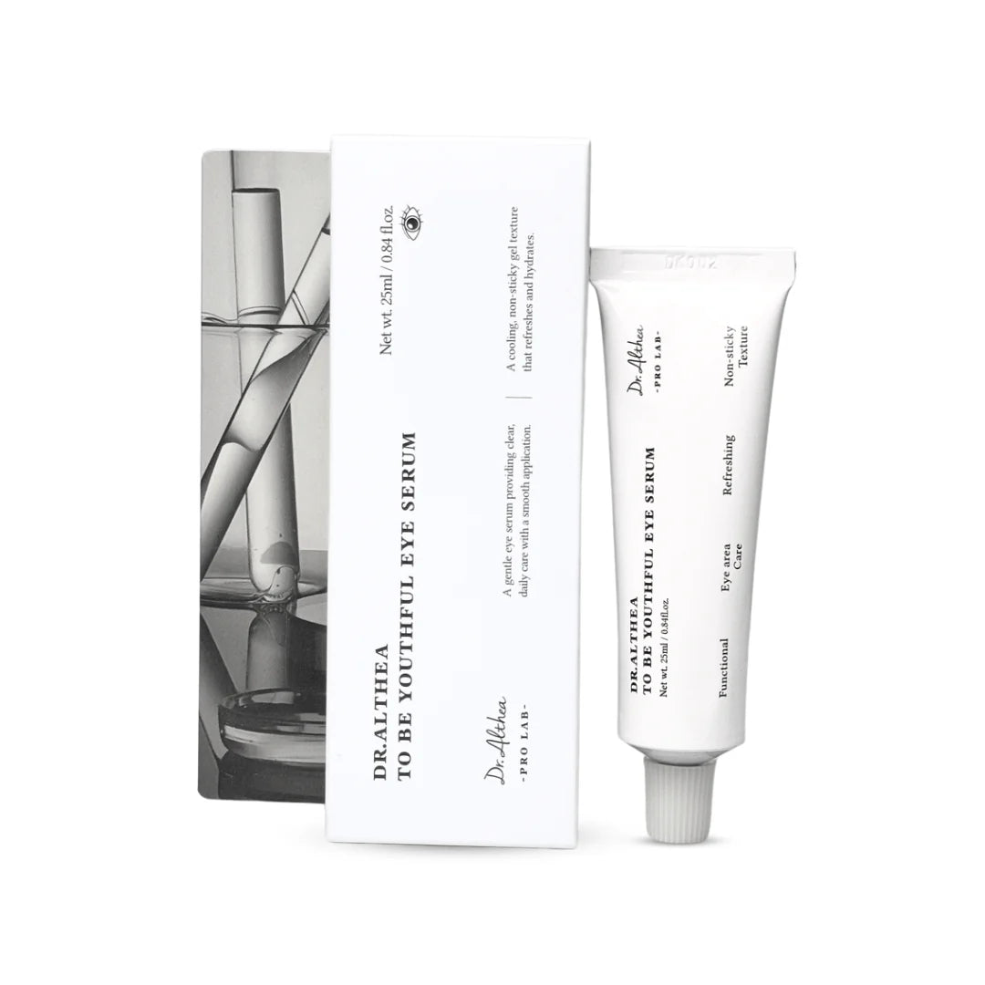 سيروم العين الكوري "To Be Youthful Eye Serum" من ماركة Dr. Althea، وهو مصمم خصيصاً للعناية الفعالة واليومية بالمنطقة الرقيقة المحيطة بالعين.
