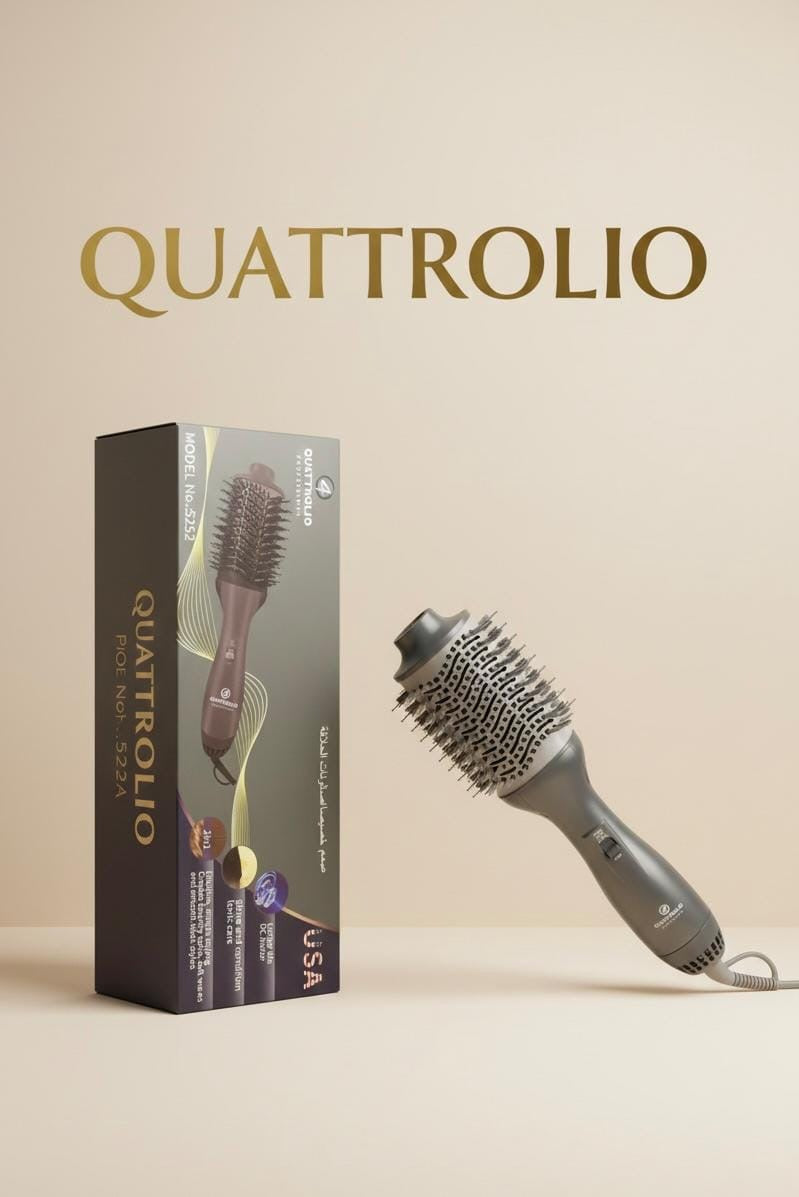 فرشاة ومصفف شعر حراري (فرشاة تجفيف وتصفيف مدمجة) من العلامة التجارية QUATTROLIO.