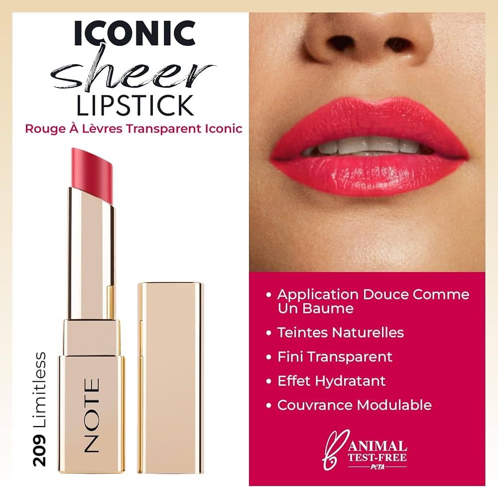 أحمر شفاه آيكونيك شير (Iconic Sheer Lipstick) من العلامة التجارية الشهيرة نوت (NOTE)