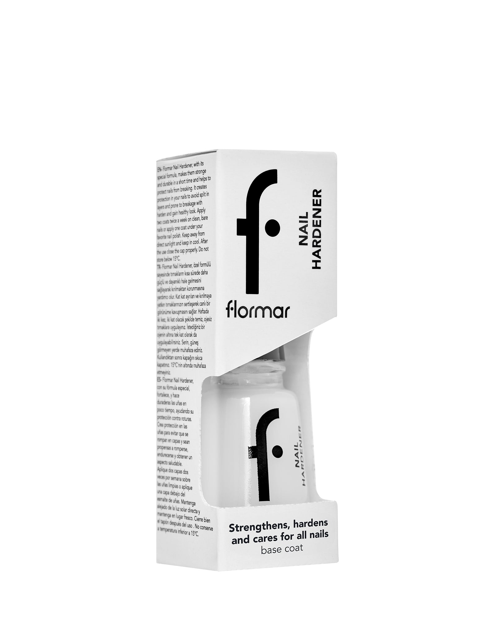 Flormar مقويًا للأظافر (Nail Hardener) تم تصميمه لتقوية الأظافر الضعيفة والهشة.