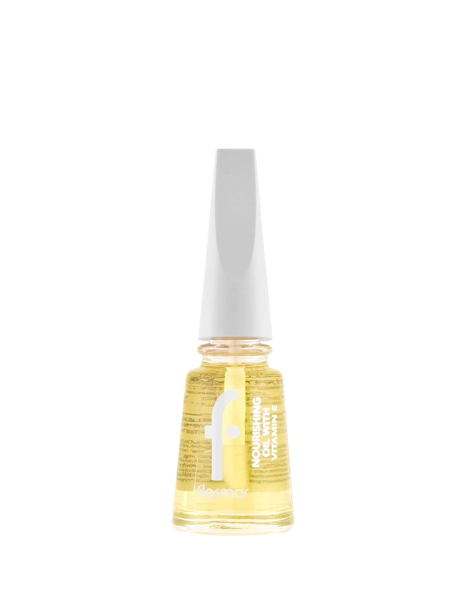 Flormar Nourishing Oil With Vitamin E، وهو زيت مغذي مخصص للعناية بالأظافر والجلد المحيط بها (الكيوتيكل).