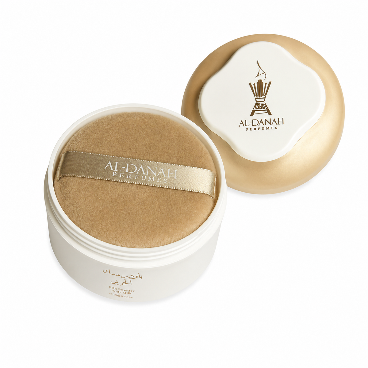 باودر مسك الحرير (Silk Powder Body Milk) المعطر للجسم من براند عطور الدانة (Al-Danah Perfumes).