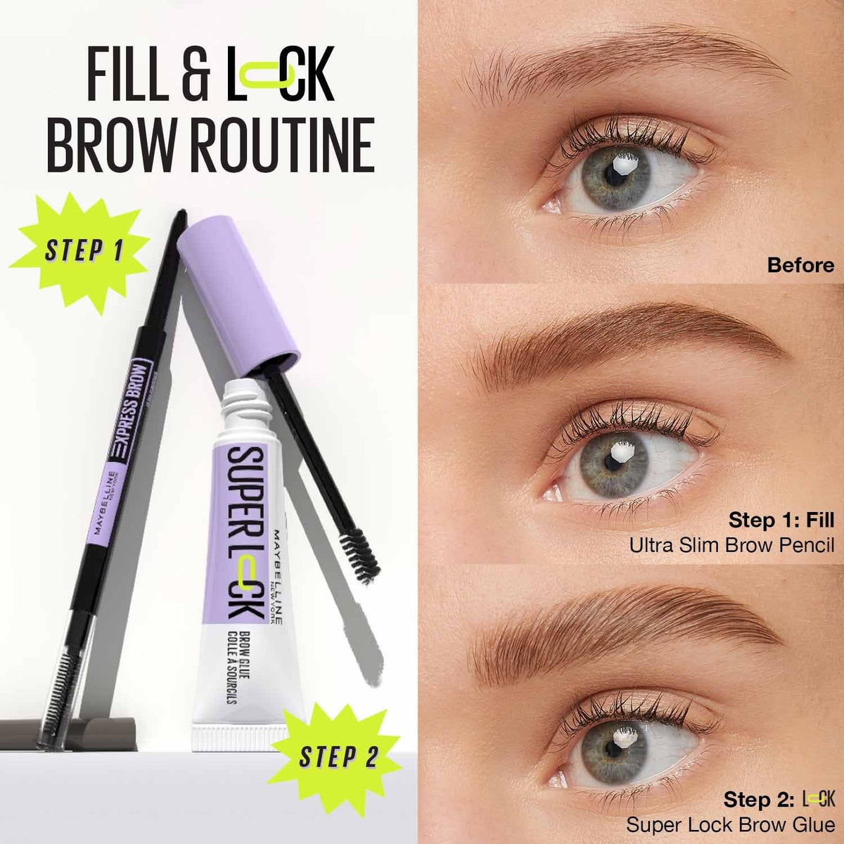جل تثبيت الحواجب الشفاف Maybelline New York Super Lock Brow Glue