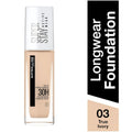 كريم أساس مايبيلين نيويورك سوبر ستاي أكتيف وير (Maybelline New York Super Stay Active Wear 30H Foundation) بدرجة 03 عاجي حقيقي (True Ivory).