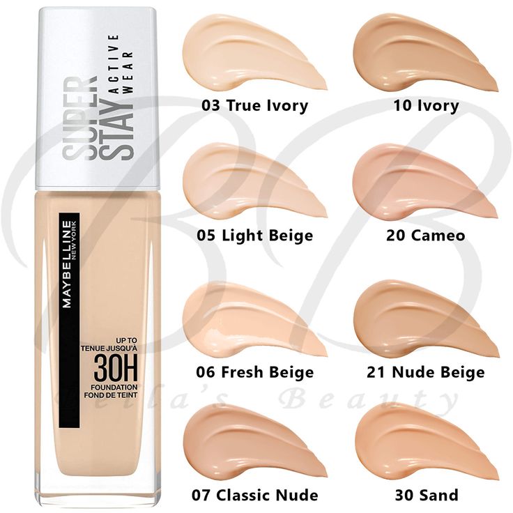 كريم أساس مايبيلين نيويورك سوبر ستاي أكتيف وير (Maybelline New York Super Stay Active Wear 30H Foundation) بدرجة 03 عاجي حقيقي (True Ivory).