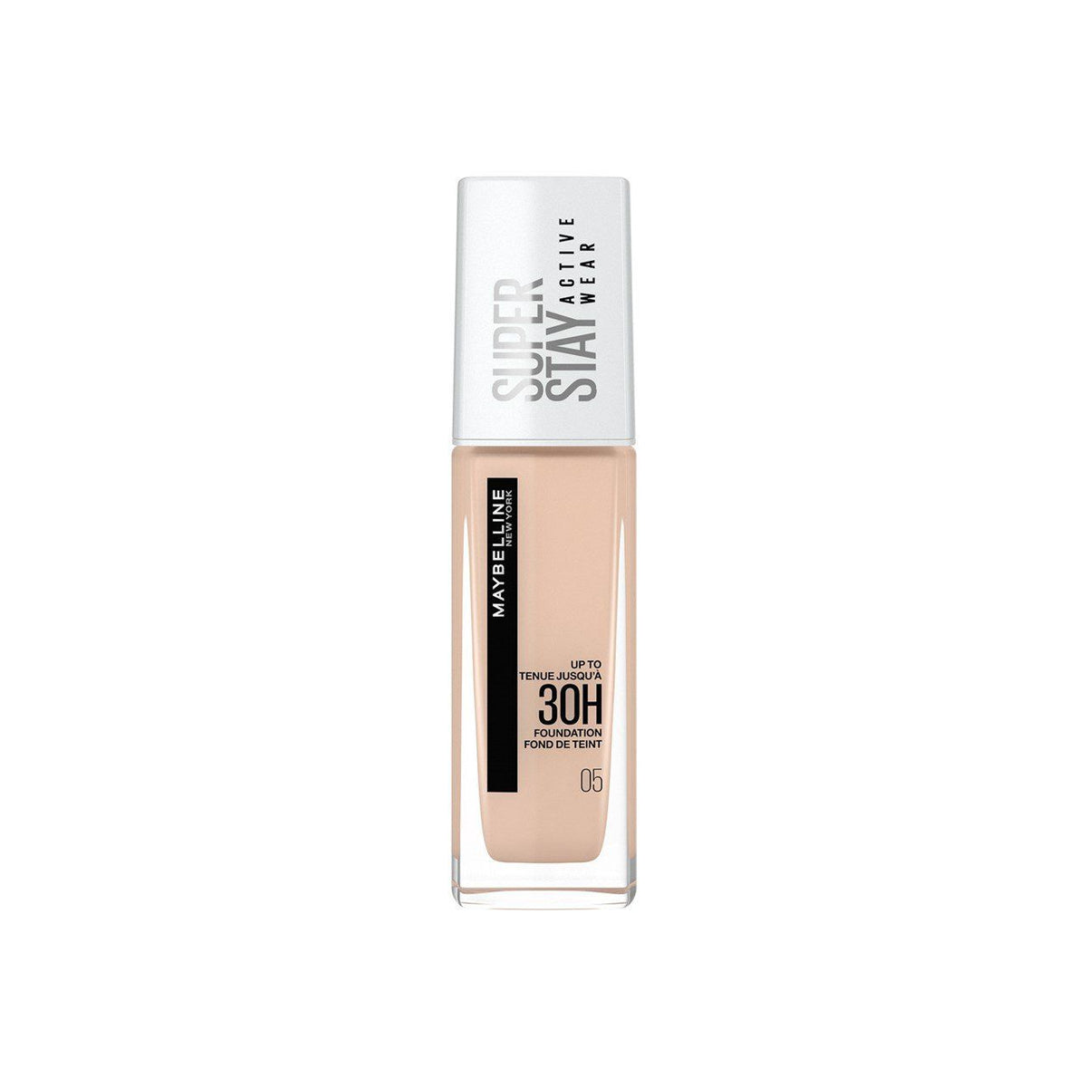كريم أساس مايبيلين نيويورك سوبر ستاي أكتيف وير (Maybelline New York Super Stay Active Wear 30H Foundation) بدرجة 03 عاجي حقيقي (True Ivory).