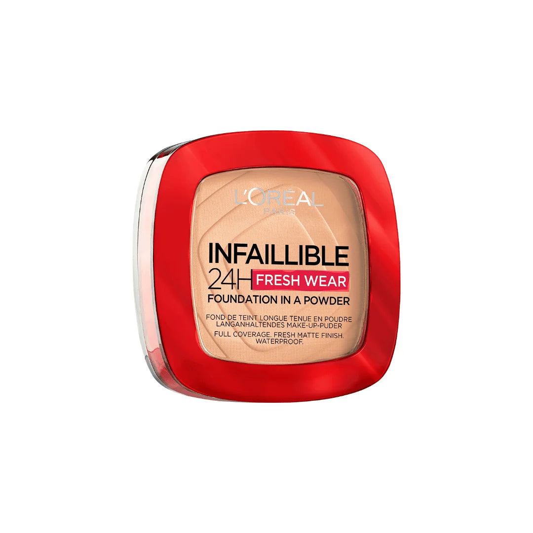 بودرة أساس انفاليبل 24 ساعة فريش وير (Infallible 24H Fresh Wear Foundation in a Powder) من ماركة لوريال باريس (L'Oréal Paris).