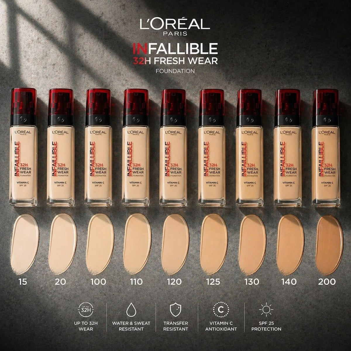 كريم أساس L'Oréal Paris Infaillible 32H Fresh Wear Foundation