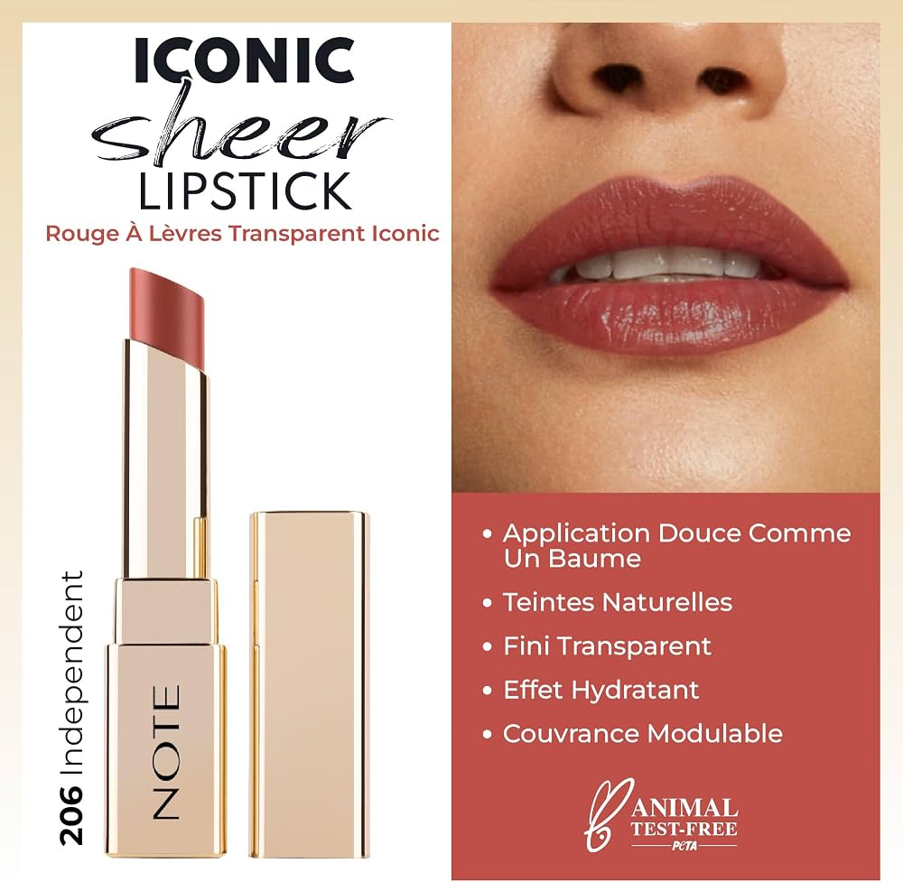 أحمر شفاه آيكونيك شير (Iconic Sheer Lipstick) من العلامة التجارية الشهيرة نوت (NOTE)