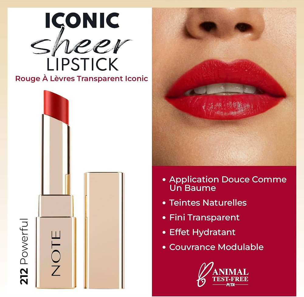 أحمر شفاه آيكونيك شير (Iconic Sheer Lipstick) من العلامة التجارية الشهيرة نوت (NOTE)