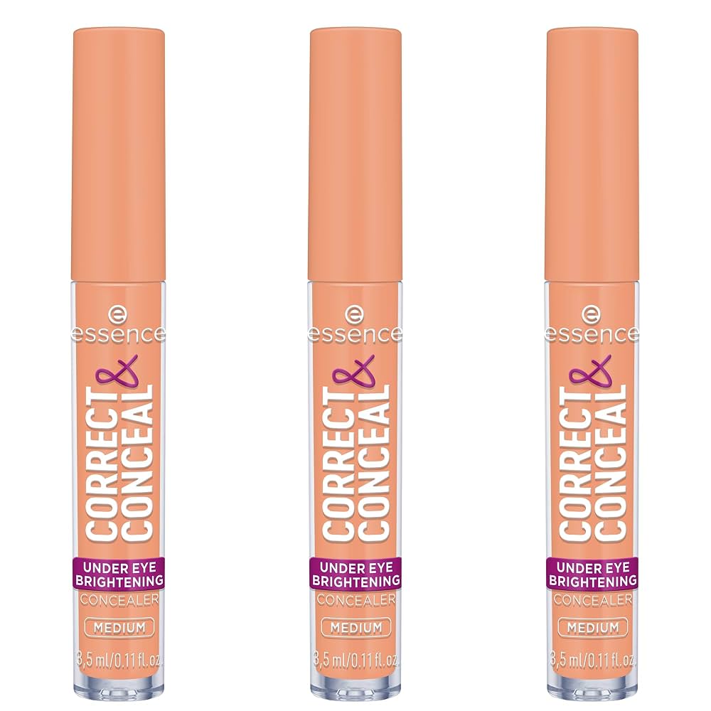 Essence Correct & Conceal Under Eye Brightening Concealer (كونسيلر ومصحح لتفتيح تحت العين من إيسنس) بدرجة Medium (رقم 20)، ويتميز بتركيبة خفيفة تغطي الهالات السوداء وتمنح البشرة مظهراً مشرقاً ومنتعشاً