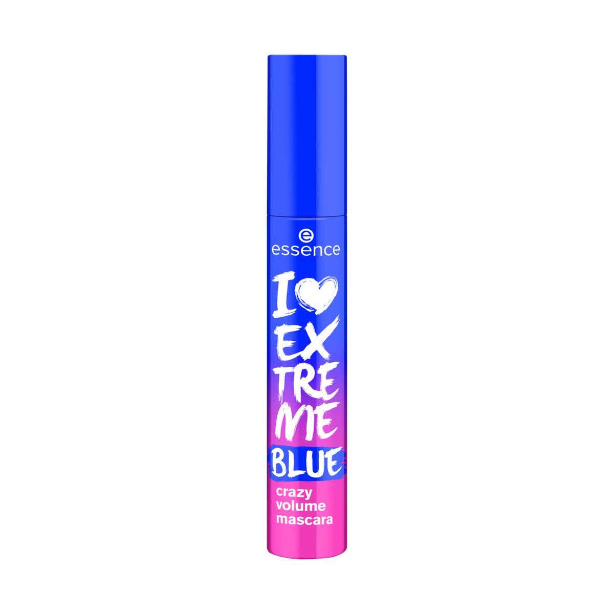 ماسكارا إيسنس آي لوف إكستريم كريزي فوليوم الزرقاء (Essence I Love Extreme Blue Crazy Volume Mascara)، وتتميز بتصميمها الأزرق والزهري ومنحها حجماً كثيفاً للرموش بلون أزرق جريء وعصري