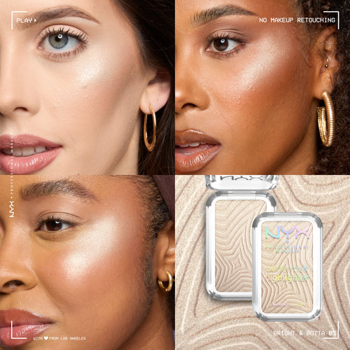 BUTTERMELT HIGHLIGHTERهايلايتر ان واي اكس
Butter smooth glowy highlighter in eight shades.