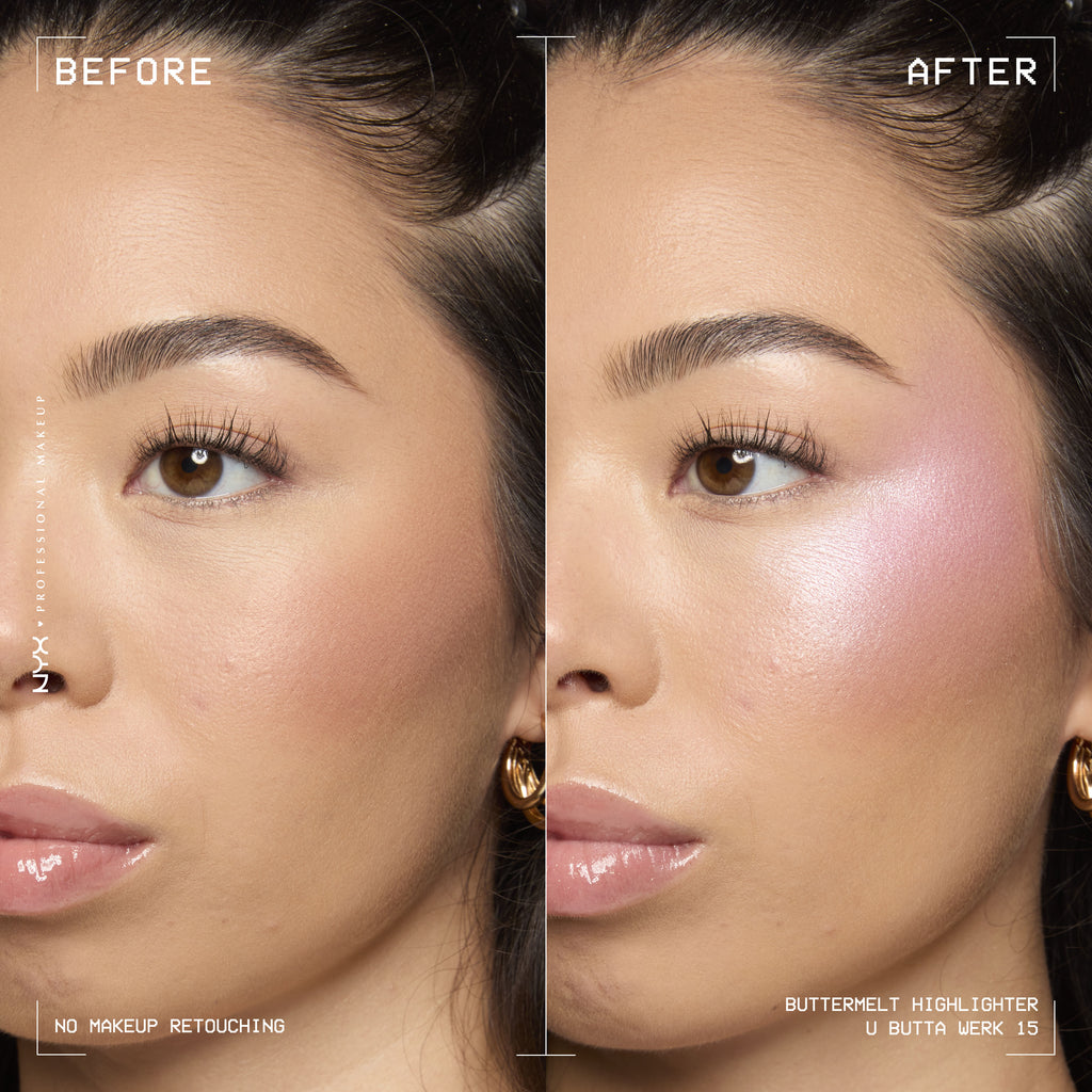 BUTTERMELT HIGHLIGHTERهايلايتر ان واي اكس
Butter smooth glowy highlighter in eight shades