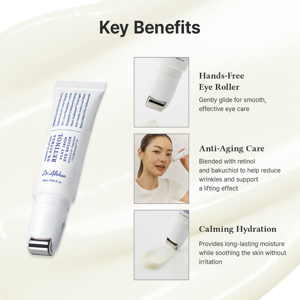 عبوة مُدلك وسيروم العين بالريتينول (Dr. Althea Retinol Flat Iron Eye Roller) بسعة 25 مل