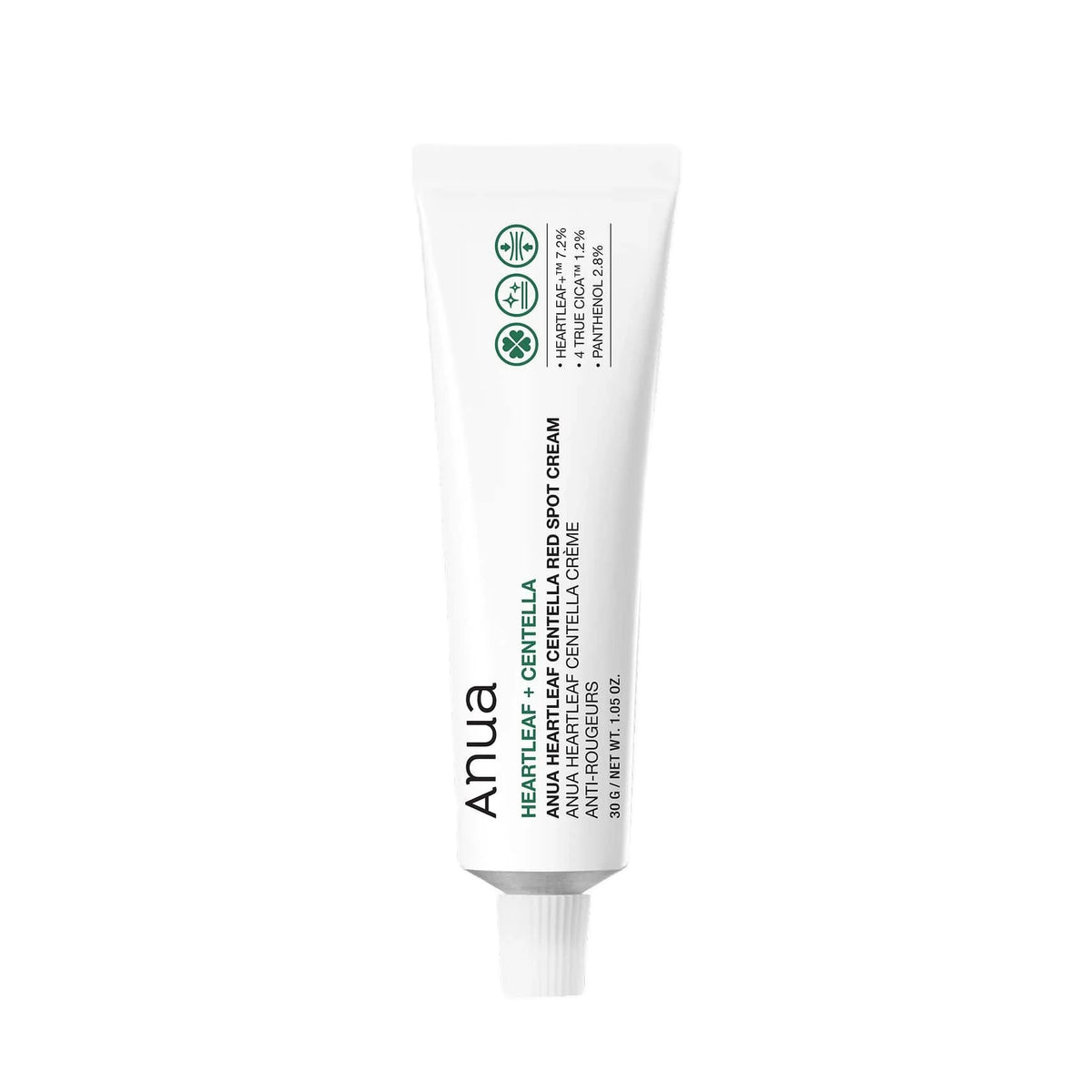 كريم Anua Heartleaf Centella Red Spot Cream، وهو علاج كوري مخصص لتهدئة البشرة المتهيجة وتقليل الاحمرار والبقع الناتجة عن الحبوب والشوائب