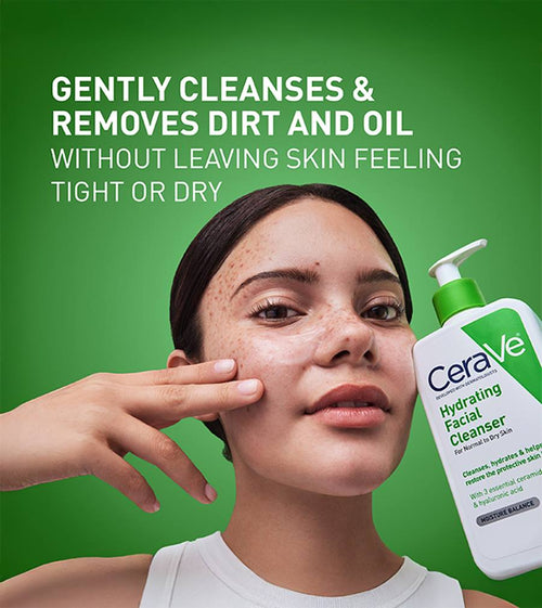 Cerave Hydrating Cleanser for Normal to Dry Skin with Hyaluronic Acid  | سيرافي غسول مرطب للبشرة العادية والجافة - 474 مل