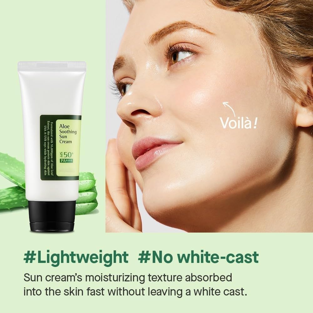 Cosrx Aloe Soothing Sun Cream SPF50 PA+++ - 50ml | كوزركس واقي شمس و مهدئ للبشرة Spf50 - 50 مل