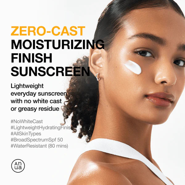 Anua - Zero-Cast Moisturizing Finish Sunscreen - 50ml | انوا واقي شمسي مرطب - 50 مل