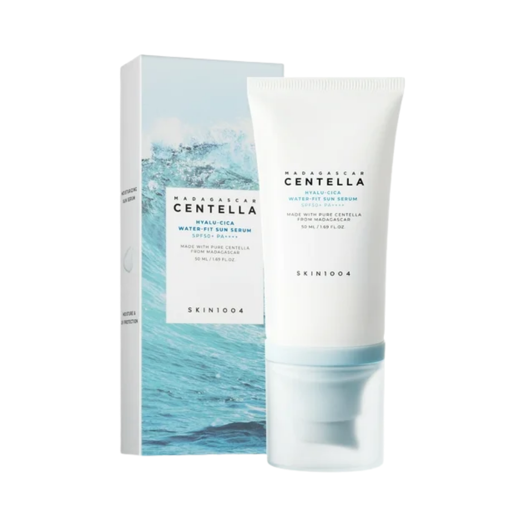 سكين1004 واقي شمسي بقوام مائي spf5- - 50 ملSKIN1004 Madagascar Centella Hyalu-Cica Water-Fit Sun Serum spf 50 - 50ml |
