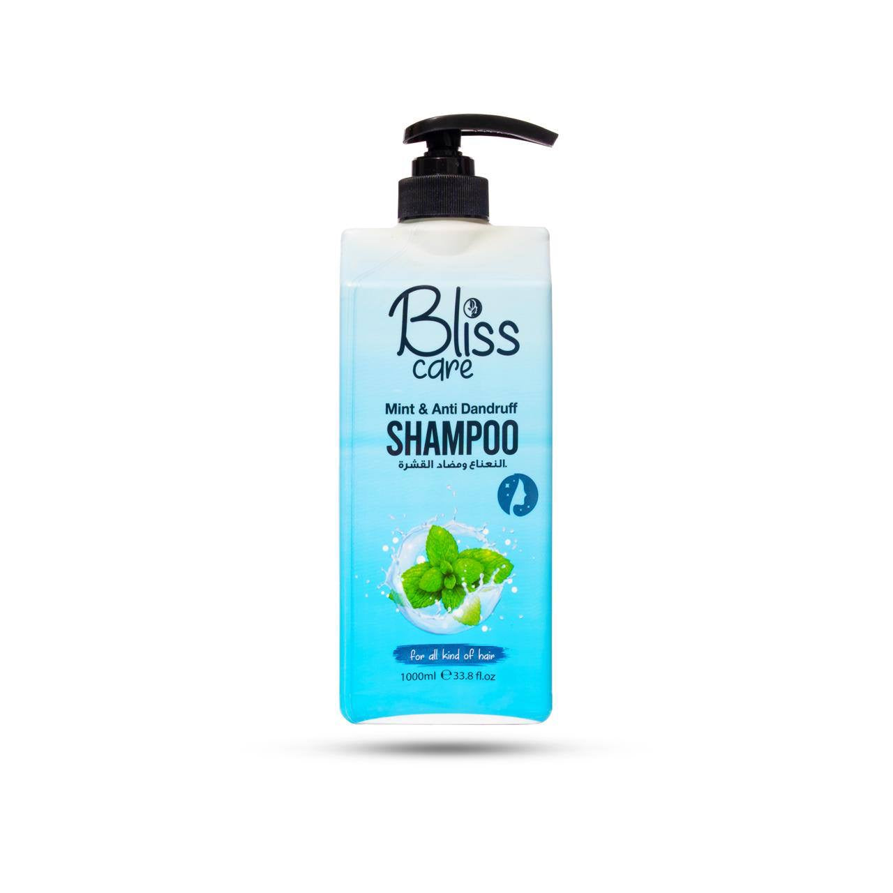 شامبو Bliss Care (بليس كير) بالنعناع ومضاد القشرة، وهو مصمم خصيصاً لتنظيف فروة الرأس بفعالية وتقديم عناية متكاملة للشعر المعرض للقشرة.