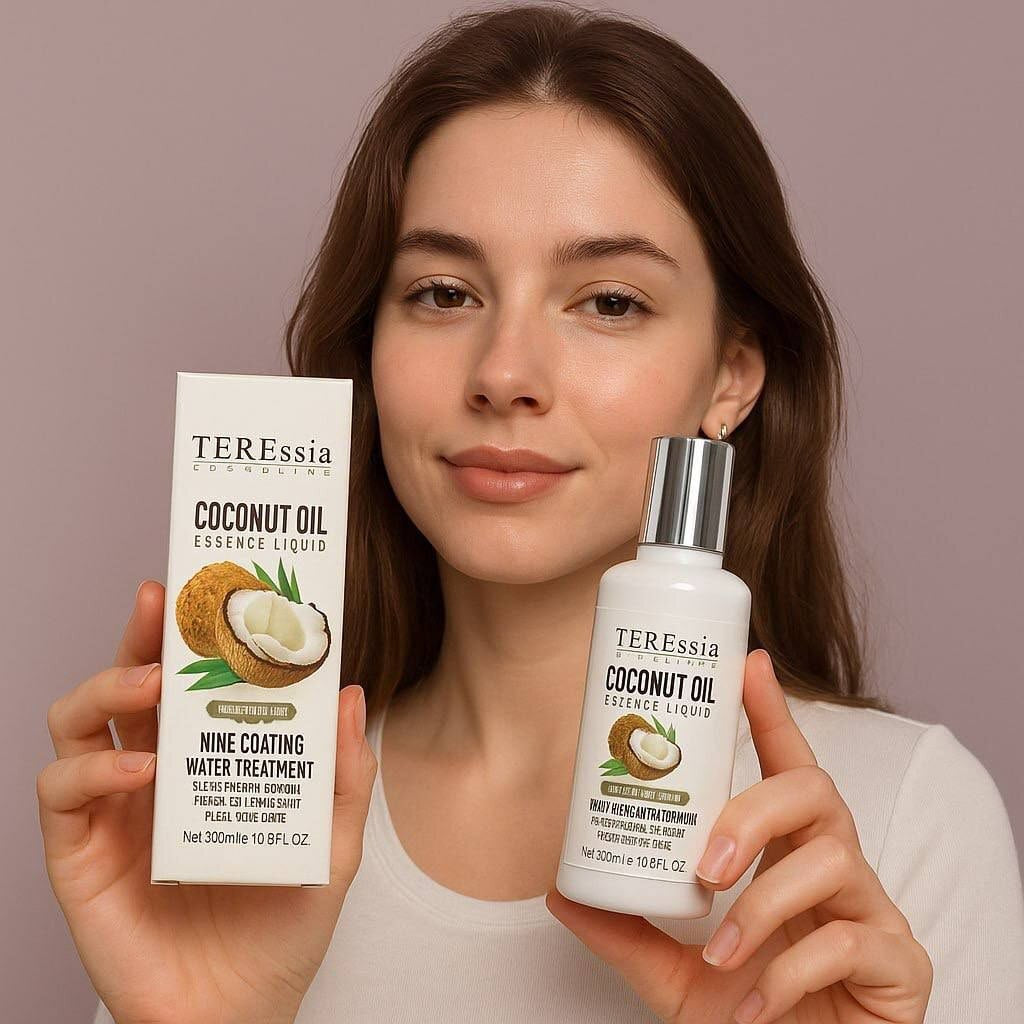 بخاخ وسيروم معالج الشعر بخلاصة زيت جوز الهند (TEREssia Coconut Oil Essence Liquid) بحجم 300 مل.