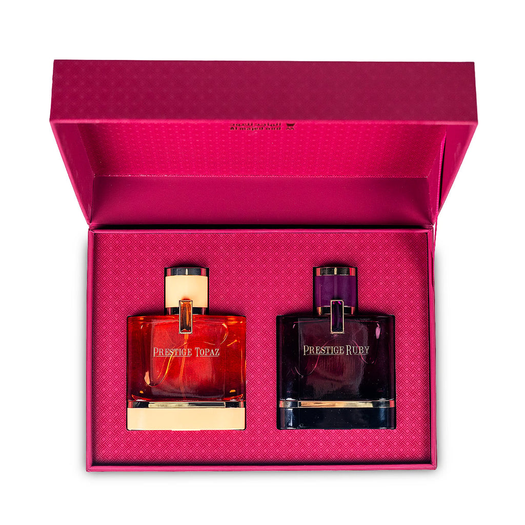 صندوق هدايا (عطر برستيج روبي 100 مل - عطر برستيج توباز 100 مل)