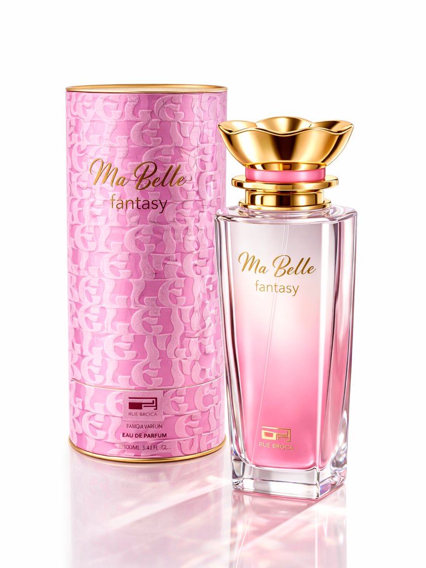 عطر Rue Broca Ma Belle Fantasy، وهو عطر زهري فواكهي للنساء من إنتاج دار العطور الإماراتية Rue Broca.