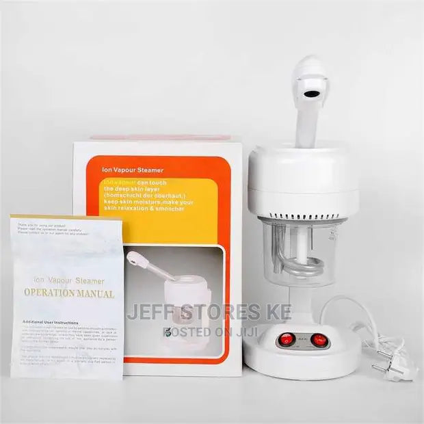جهاز تبخير الوجه الأيوني (Ion Vapour Steamer)، ويستخدم للعناية بالبشرة وتنظيفها في المنزل أو صالونات التجميل.