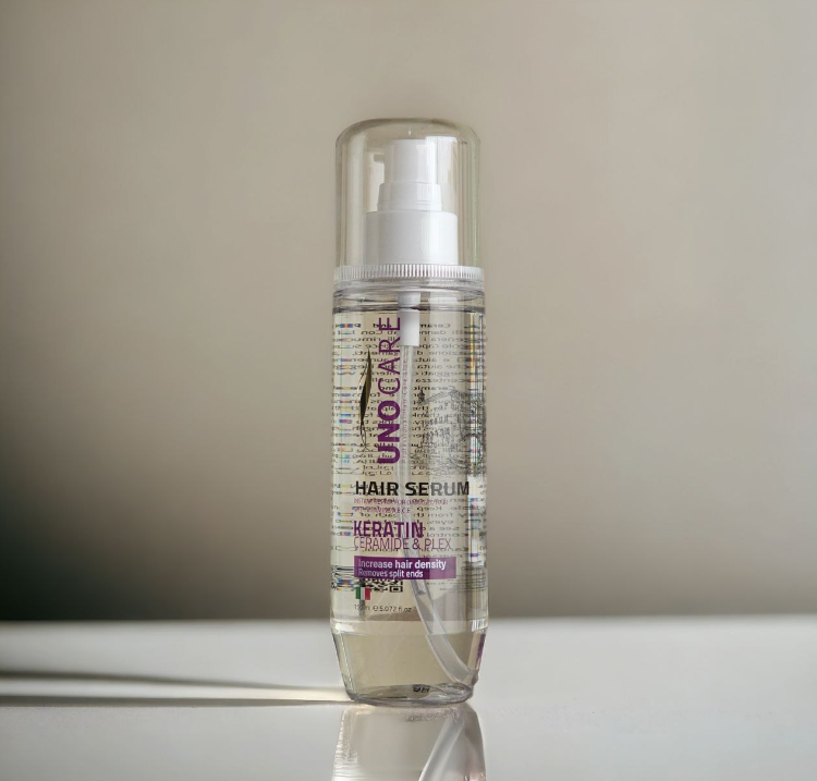 سيروم الشعر من ماركة اونو كير (UNO CARE Hair Serum)، المصمم خصيصاً للإصلاح الفوري للشعر التالف والمتقصف.