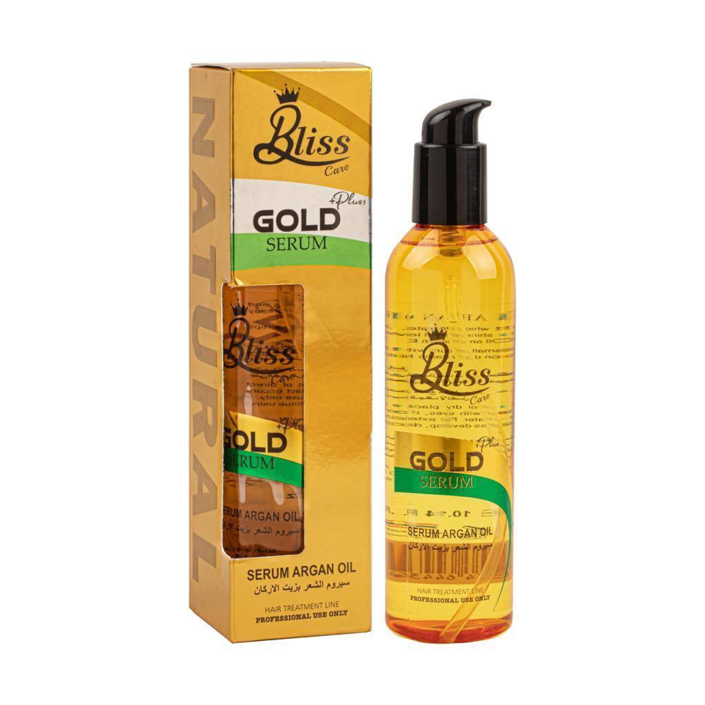 سيروم بليس جولد بلس بزيت الأركان للشعر (Bliss Care +Plus GOLD SERUM)، وهو منتج (تايلاندي المنشأ) مصمم للعناية الاحترافية بالشعر