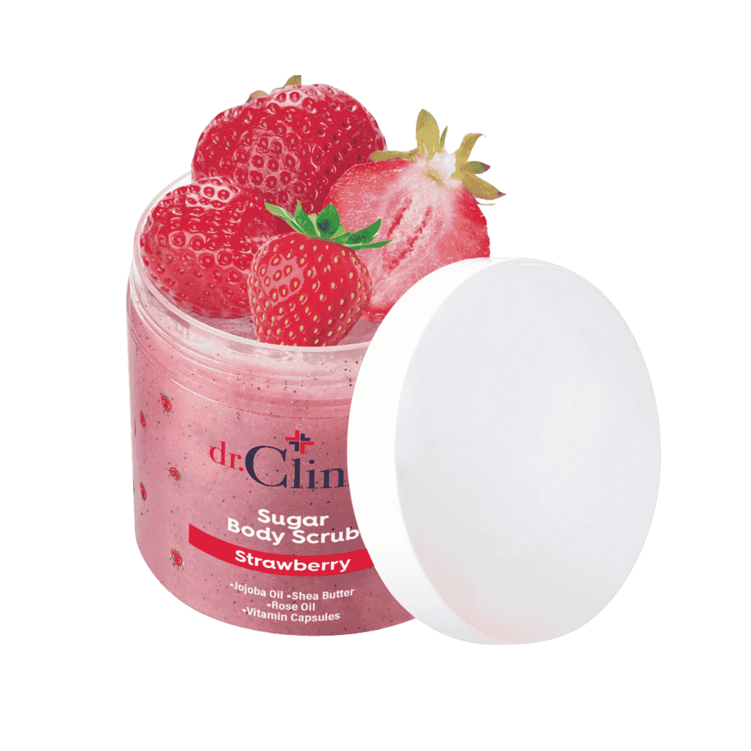 مقشر الجسم بالسكر بنكهة الفراولة (Sugar Body Scrub Strawberry) من ماركة دكتور كلينيك (dr.Clinic).