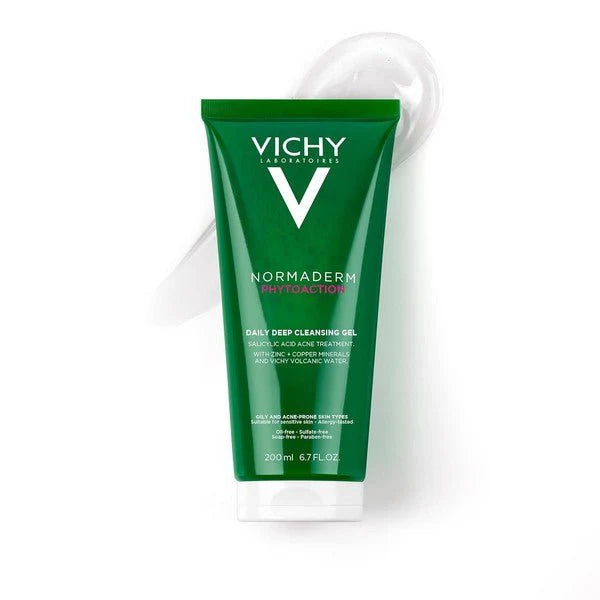 غسول Vichy Normaderm Phytosolution Daily Deep Cleansing Gel المخصص للعناية بالبشرة الدهنية والمعرضة لحب الشباب.