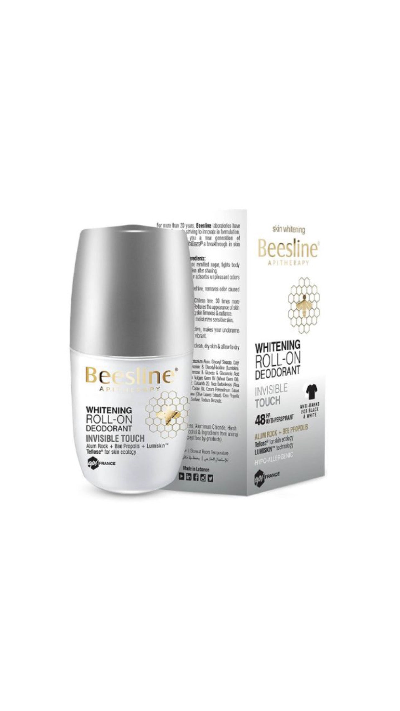 مزيل عرق رول أون لتفتيح البشرة بتألق اللؤلؤ من بيزلين (Beesline Whitening Roll-On Deodorant -)