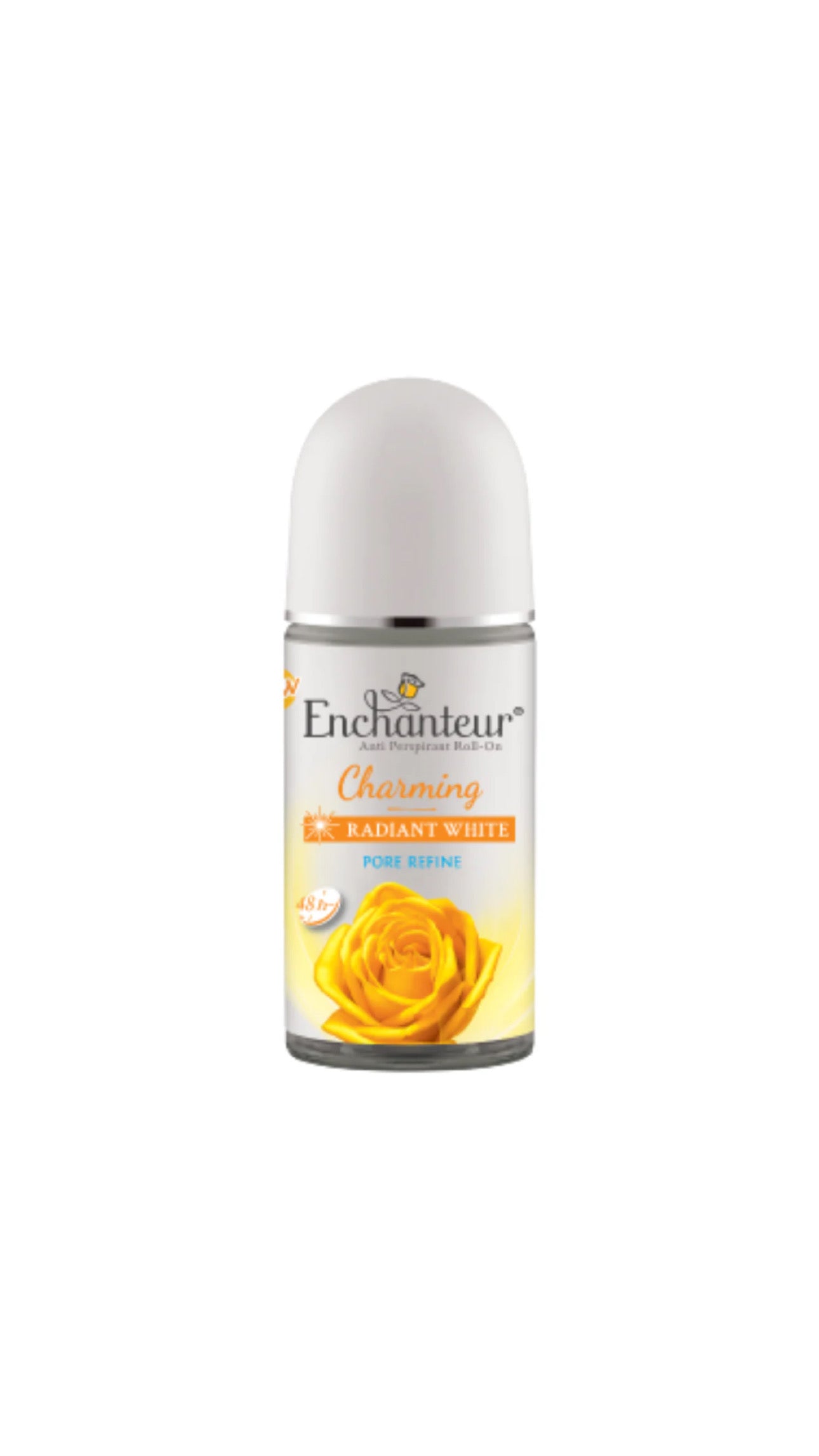 مزيل ومضاد التعرّق رول أون إنشانتر تشارمينغ راديانت وايت لتضييق المسام (Enchanteur Charming Radiant White – Pore Refine).