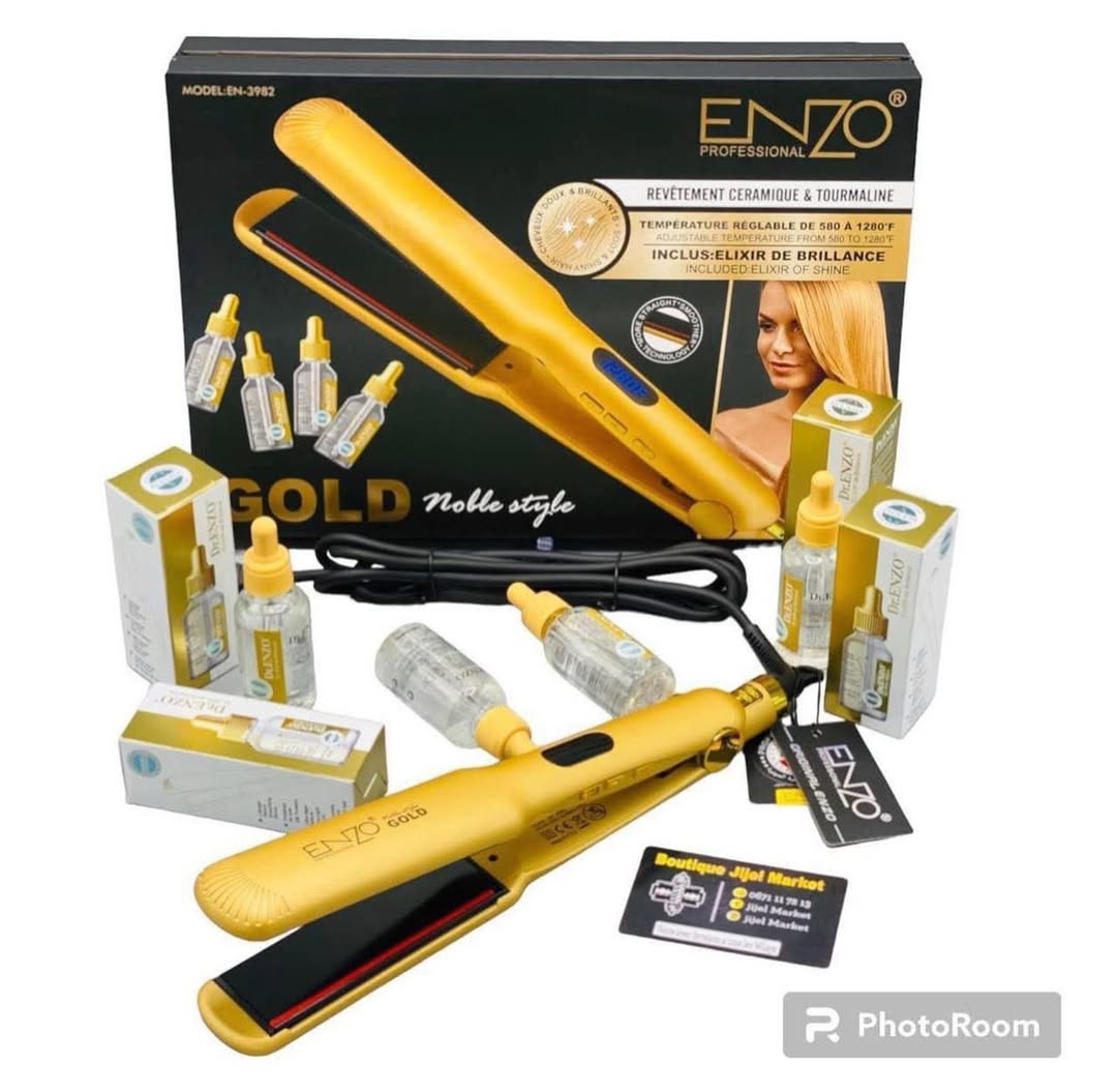 مكواة الشعر الاحترافية من إنزو (Enzo Professional) موديل Gold Noble Style EN-3982