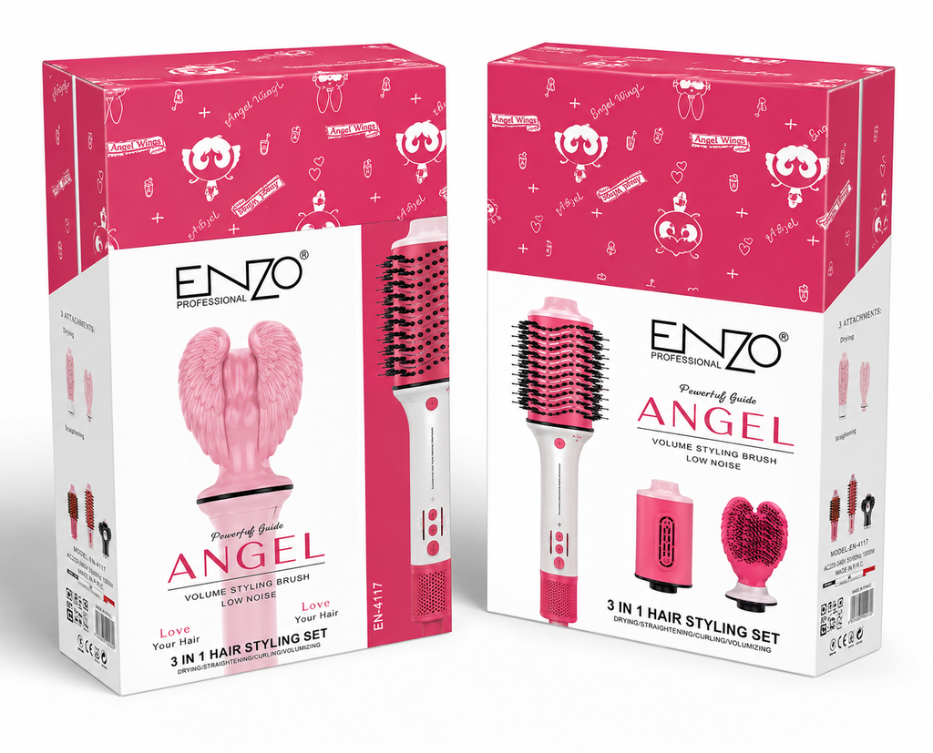 هو مجموعة تصفيف الشعر 3 في 1 (3In 1 Hair Styling Set) من الماركة التجارية ENZO Professional، بإصدار خاص يحمل ثيم الرسوم المتحركة الشهير "فتيات القوة" (Powerpuff Girls)