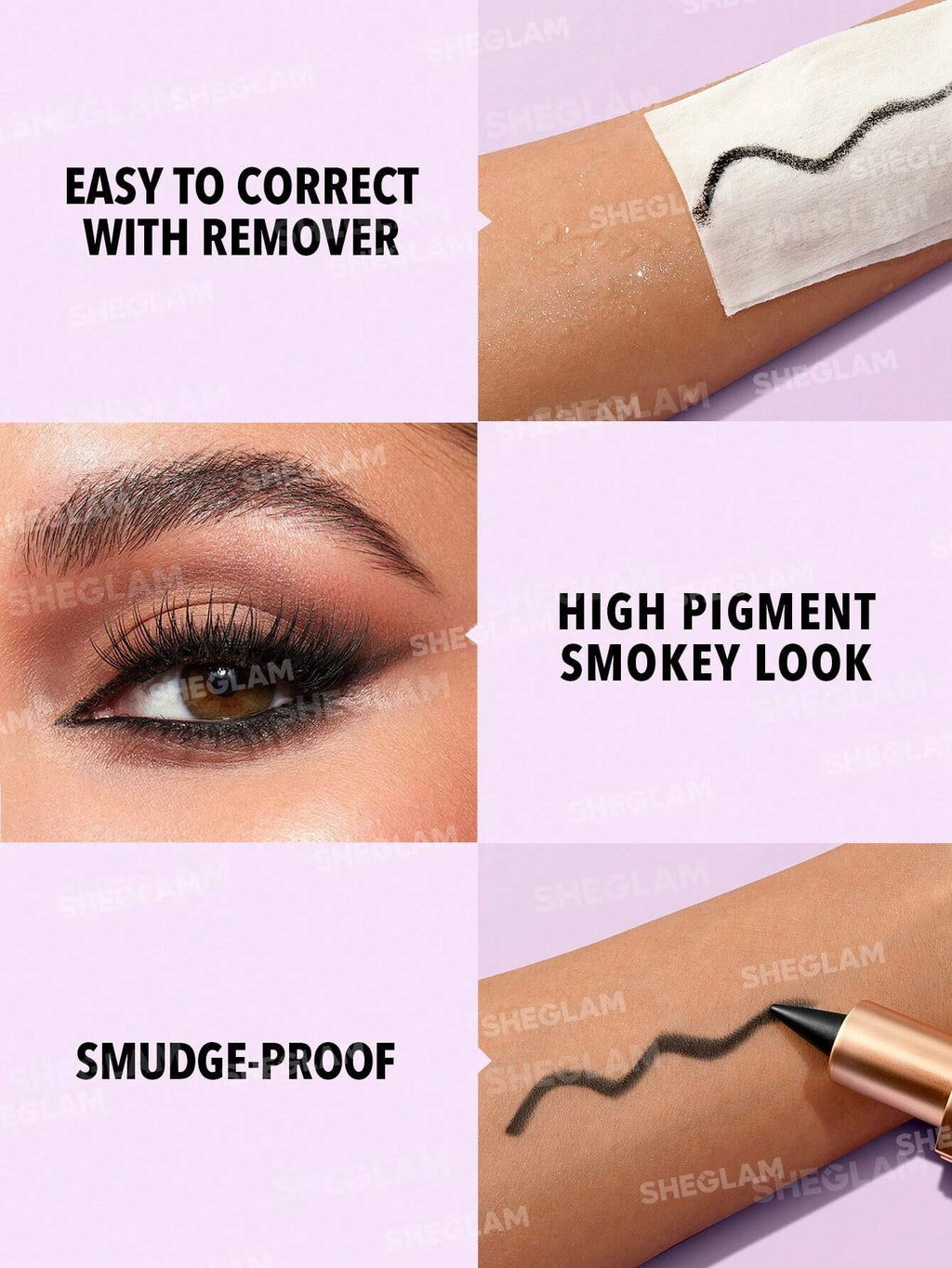كحل شيكلام SHEGLAM EZ Glide Matte Eyeliner Pencil الذي يتميز بتركيبة كريمية ناعمة.