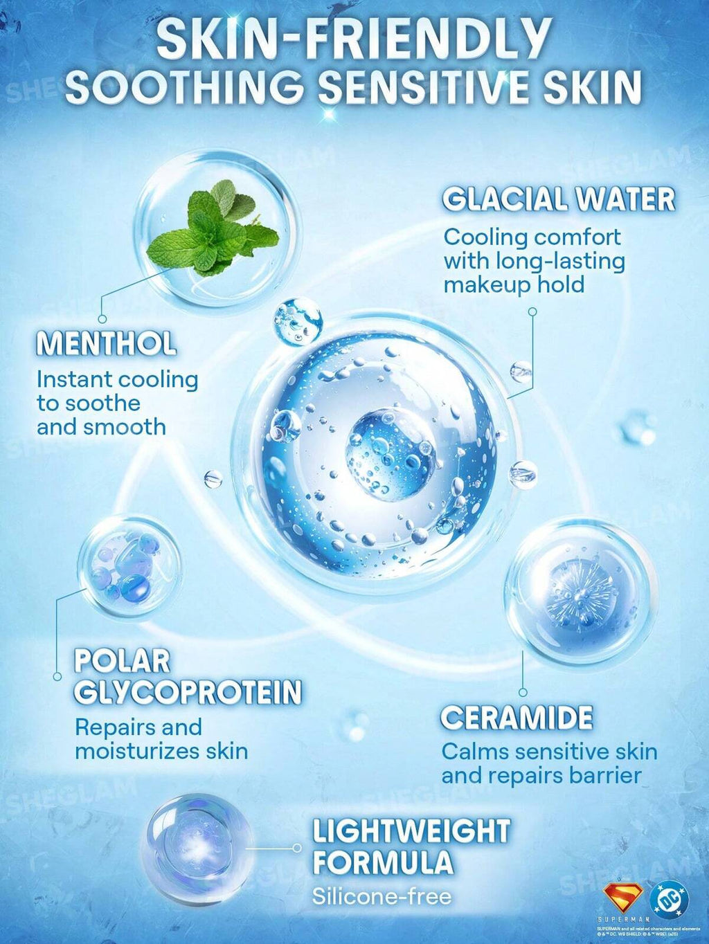 برايمر SHEGLAM Good Grip Cool Soothing Primer بتركيبة جل مبردة.