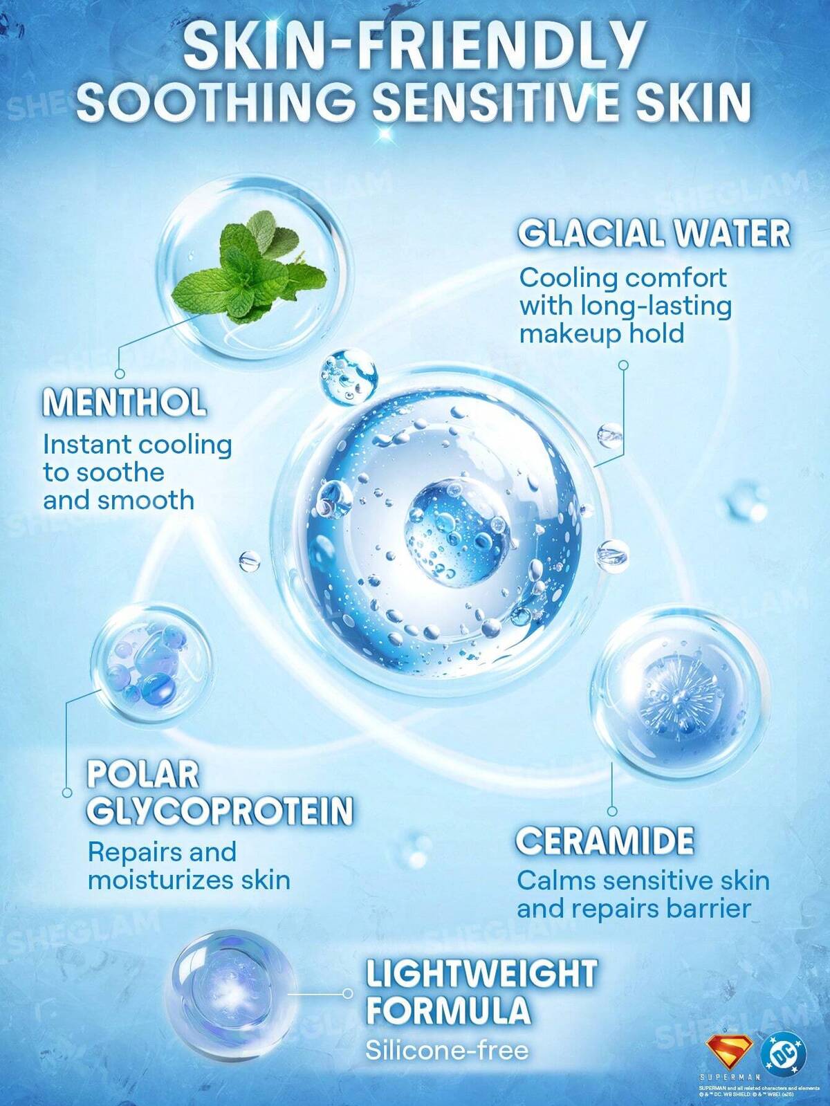 برايمر SHEGLAM Good Grip Cool Soothing Primer بتركيبة جل مبردة.