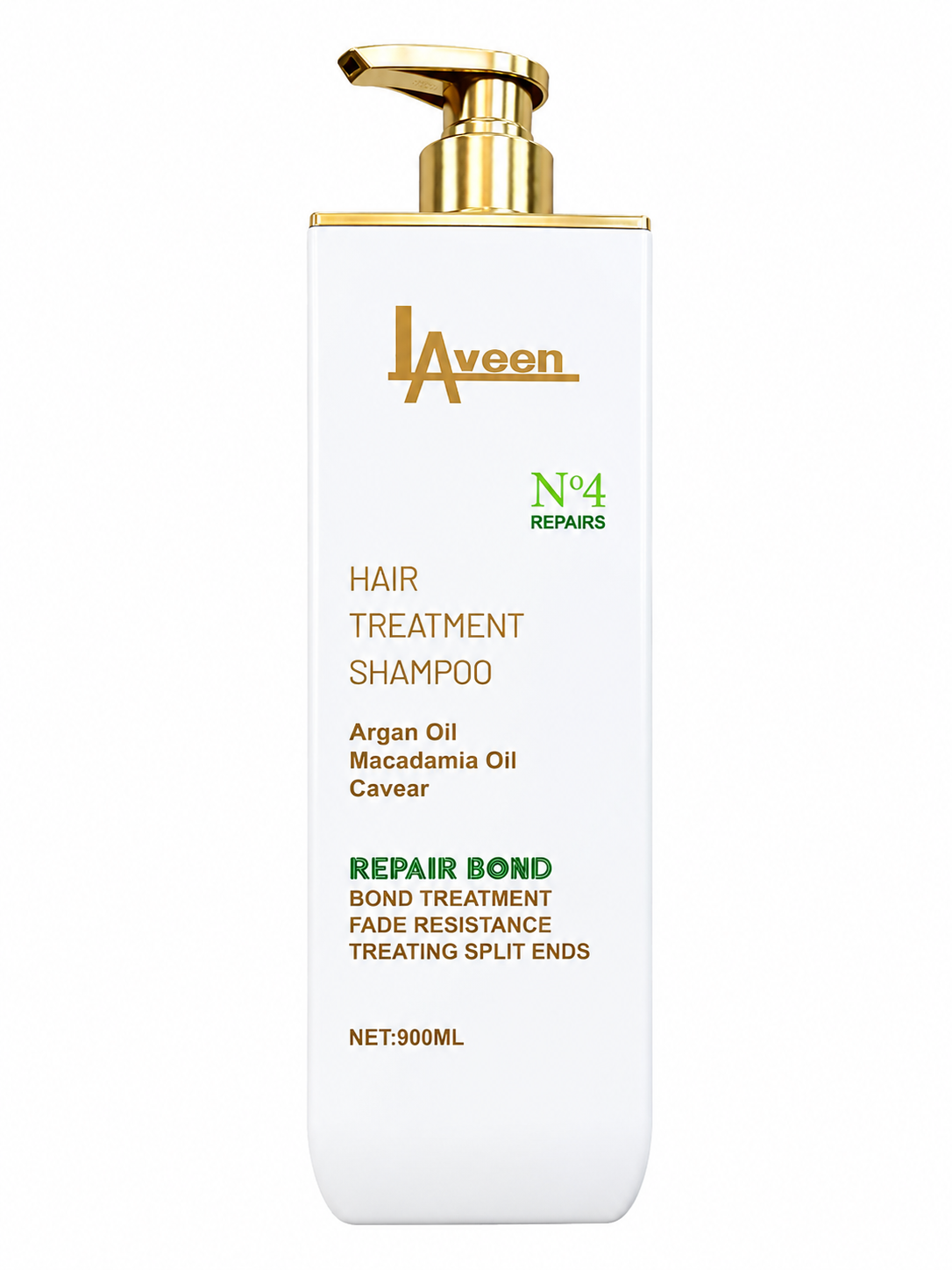 شامبو لافين المعالج والمصلح للشعر (LAveen N°4 Repairs Hair Treatment Shampoo)، وهو منتج مخصص للعناية المكثفة بالشعر التالف والمتعب