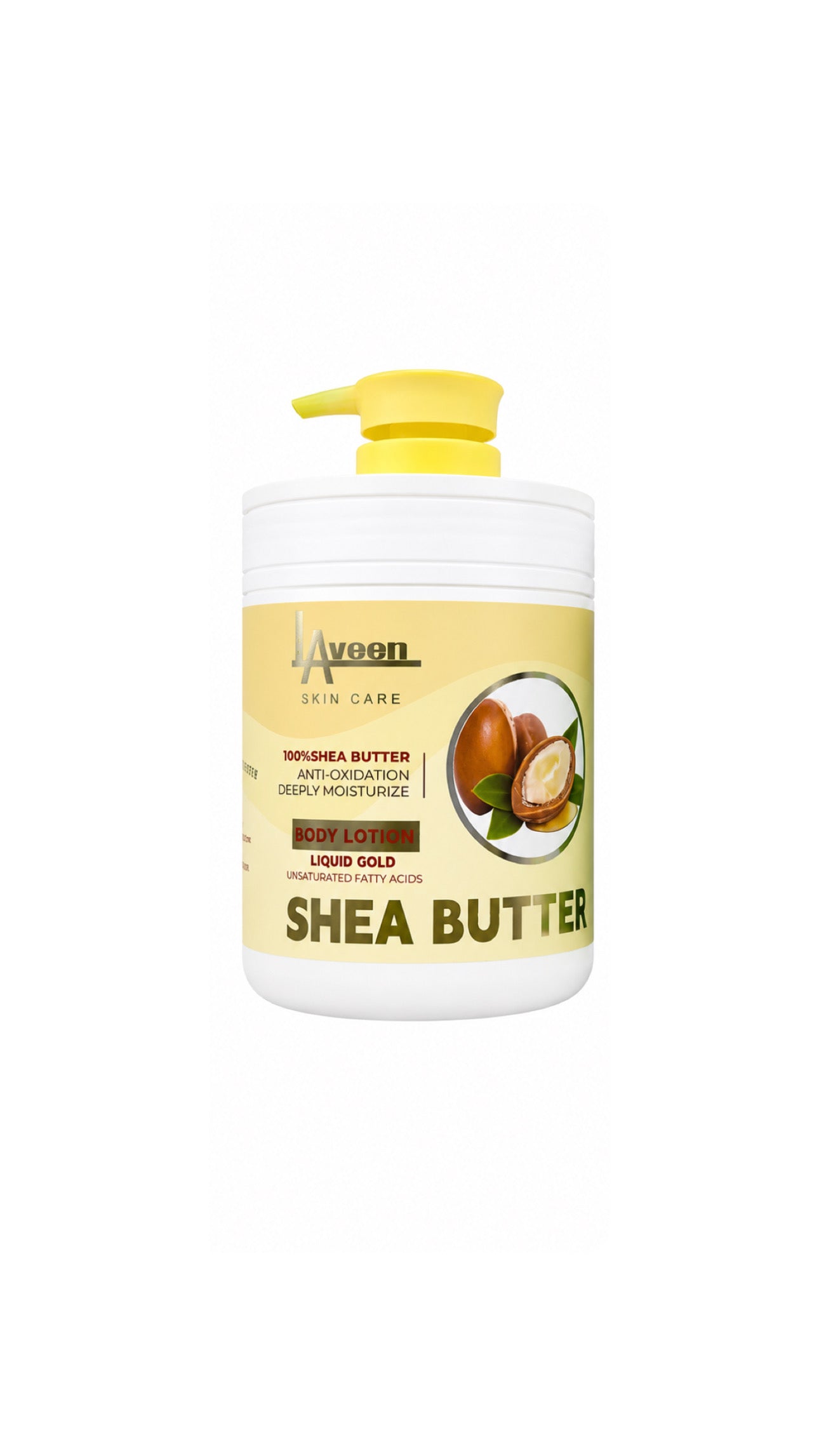 لافين للجسم بزبدة الشيا (Laveen Skin Care Shea Butter Body Lotion)، وهو مصمم خصيصاً لتوفير ترطيب عميق ومكثف للبشرة.