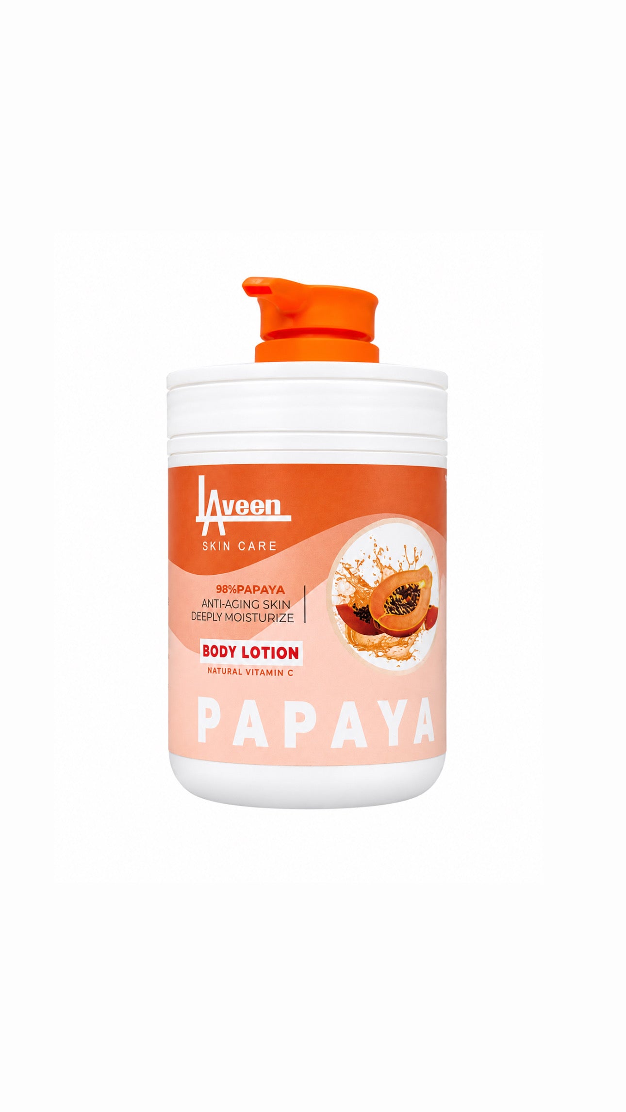 لوشن الجسم بالبابايا (Papaya Body Lotion) من العلامة التجارية Laveen Skin Care.