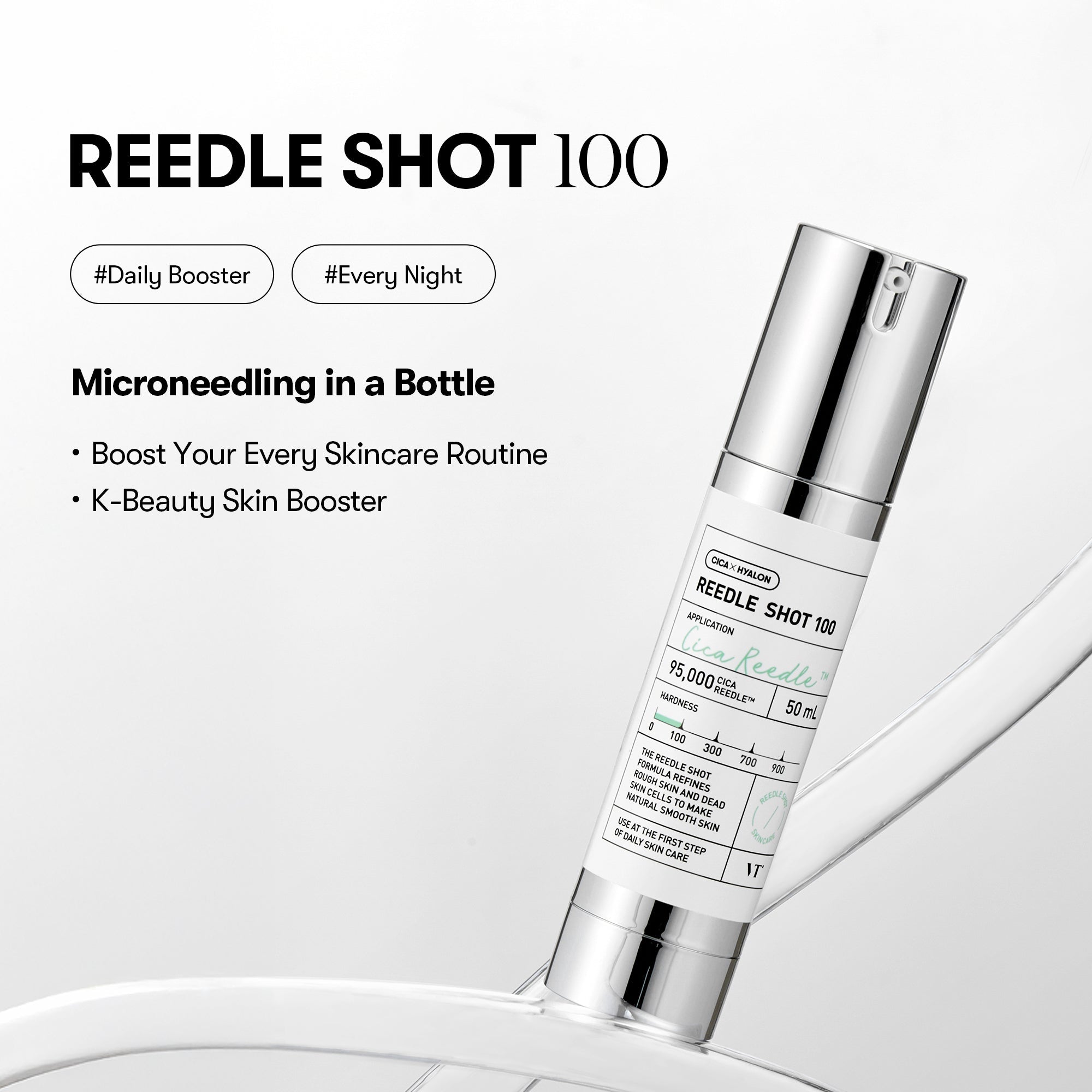 VT Cosmetics Cica Reedle Shot 100، وهو سيروم كوري مبتكر يعتمد على تقنية "الإبر الدقيقة السائلة"