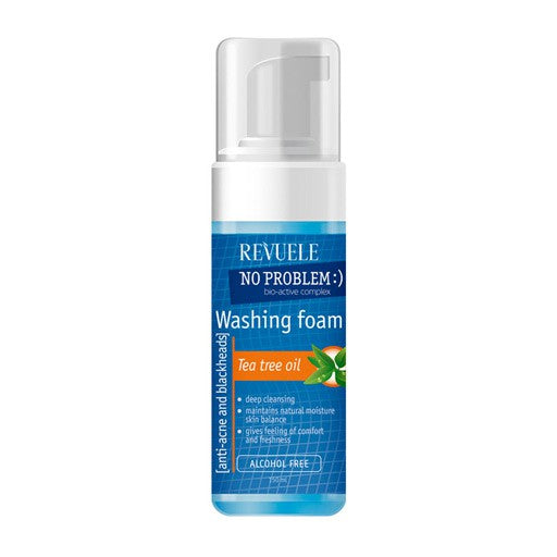Revuele No Problem Washing Foam Enriched with Tea Tree Oil، وهو عبارة عن غسول رغوي للوجه مخصص للعناية بالبشرة