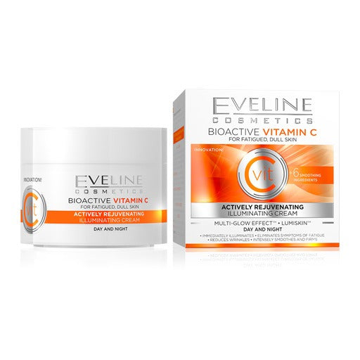 يستهدف كريم Eveline Bioactive Vitamin C البشرة المتعبة والباهتة لإعادة النضارة والإشراق لها