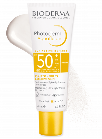 واقي شمس بيوديرما فوتوديرم أكوافلويد (Bioderma Photoderm Aquafluide) بمعامل حماية +SPF 50.